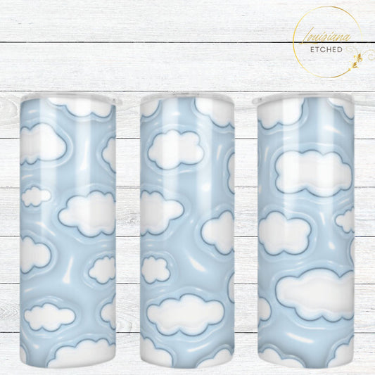 3D Inflated Puff Clouds Kids 20oz Skinny Tumbler