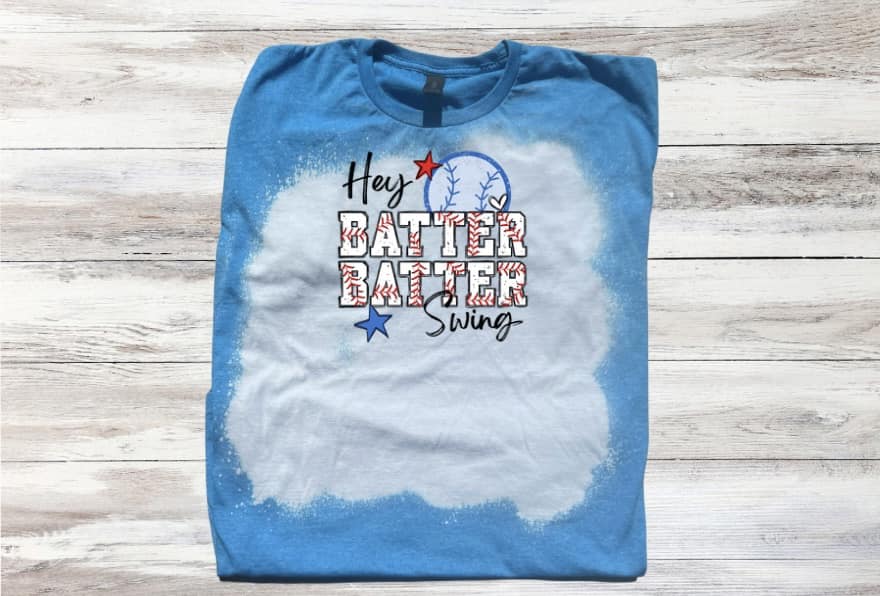 Batter, Batter Swing! Baseball Bleached Short Sleeve T-Shirt