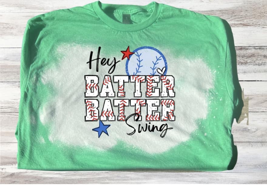 Batter, Batter Swing! Baseball Bleached Short Sleeve T-Shirt