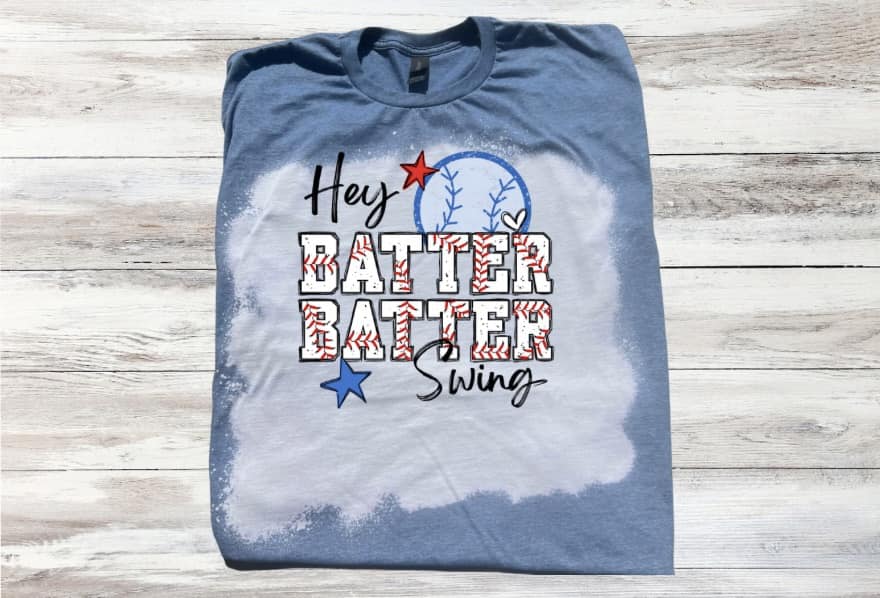 Batter, Batter Swing! Baseball Bleached Short Sleeve T-Shirt