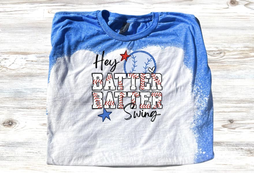 Batter, Batter Swing! Baseball Bleached Short Sleeve T-Shirt