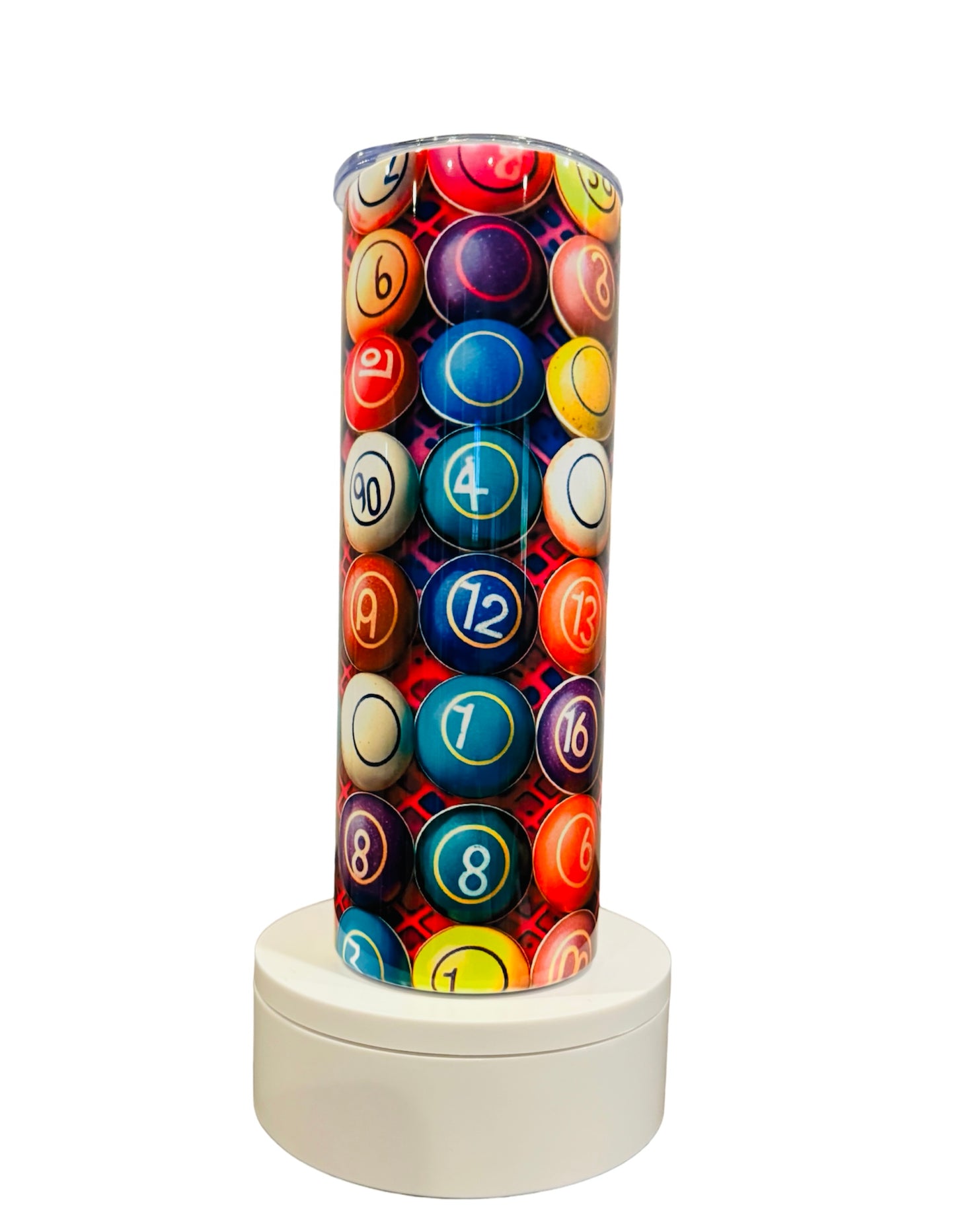 Colorful Bingo Balls 20oz Skinny Tumbler