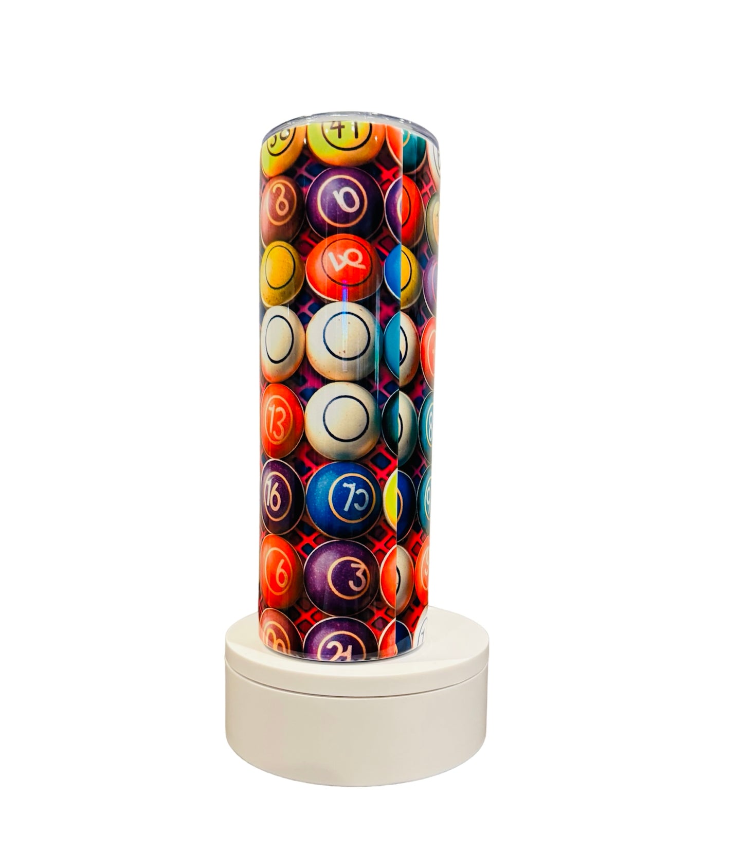 Colorful Bingo Balls 20oz Skinny Tumbler