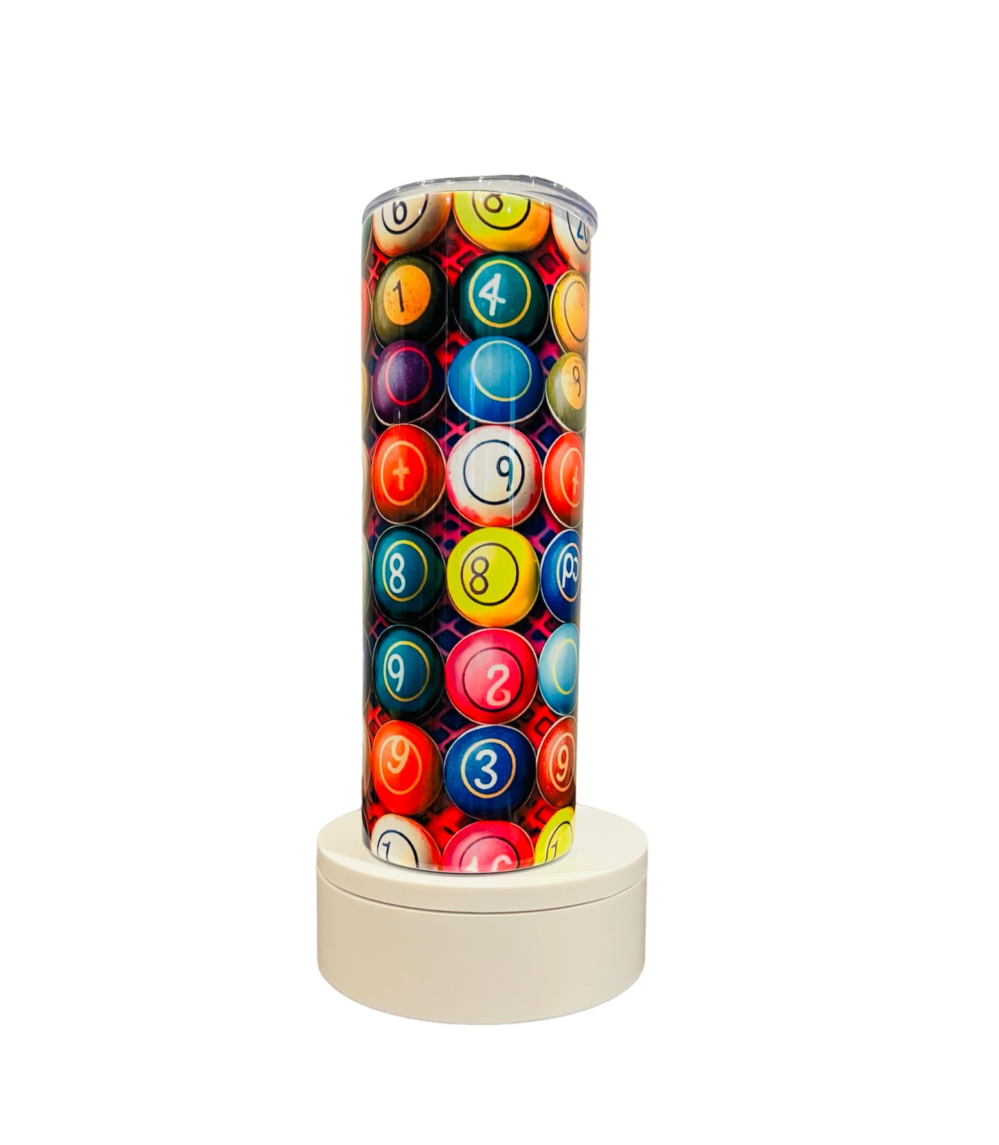 Colorful Bingo Balls 20oz Skinny Tumbler