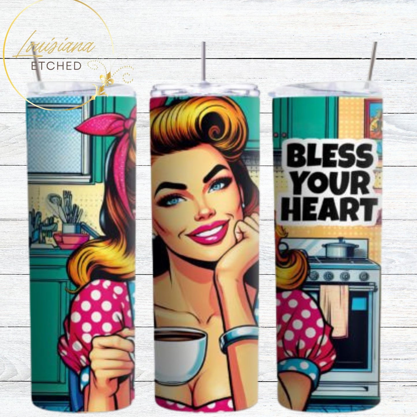 Bless Your Heart Southern Woman Funny Humorous Coffee 20oz Skinny Tumbler