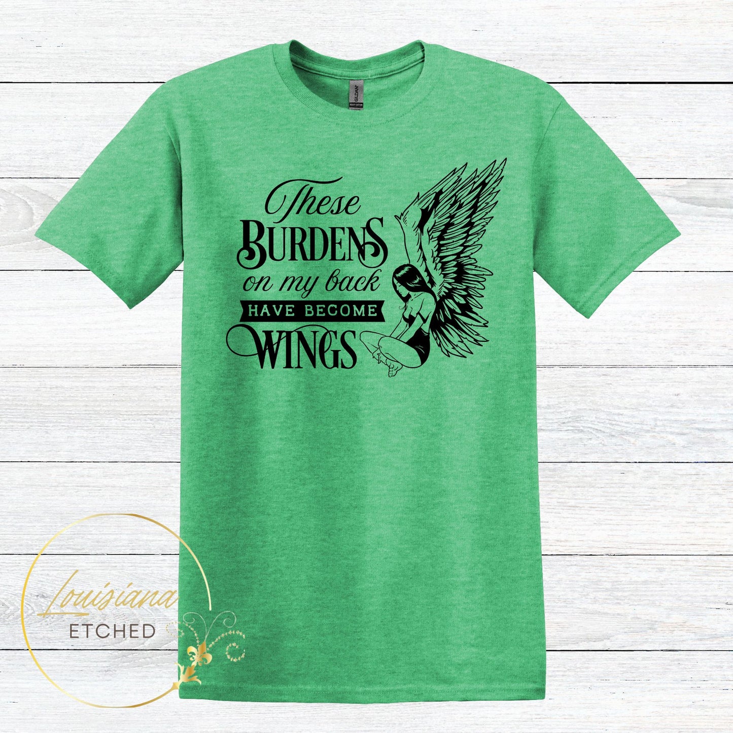 These Burdens on My Back Have Become Wings Inspirational Short Sleeve T-Shirt