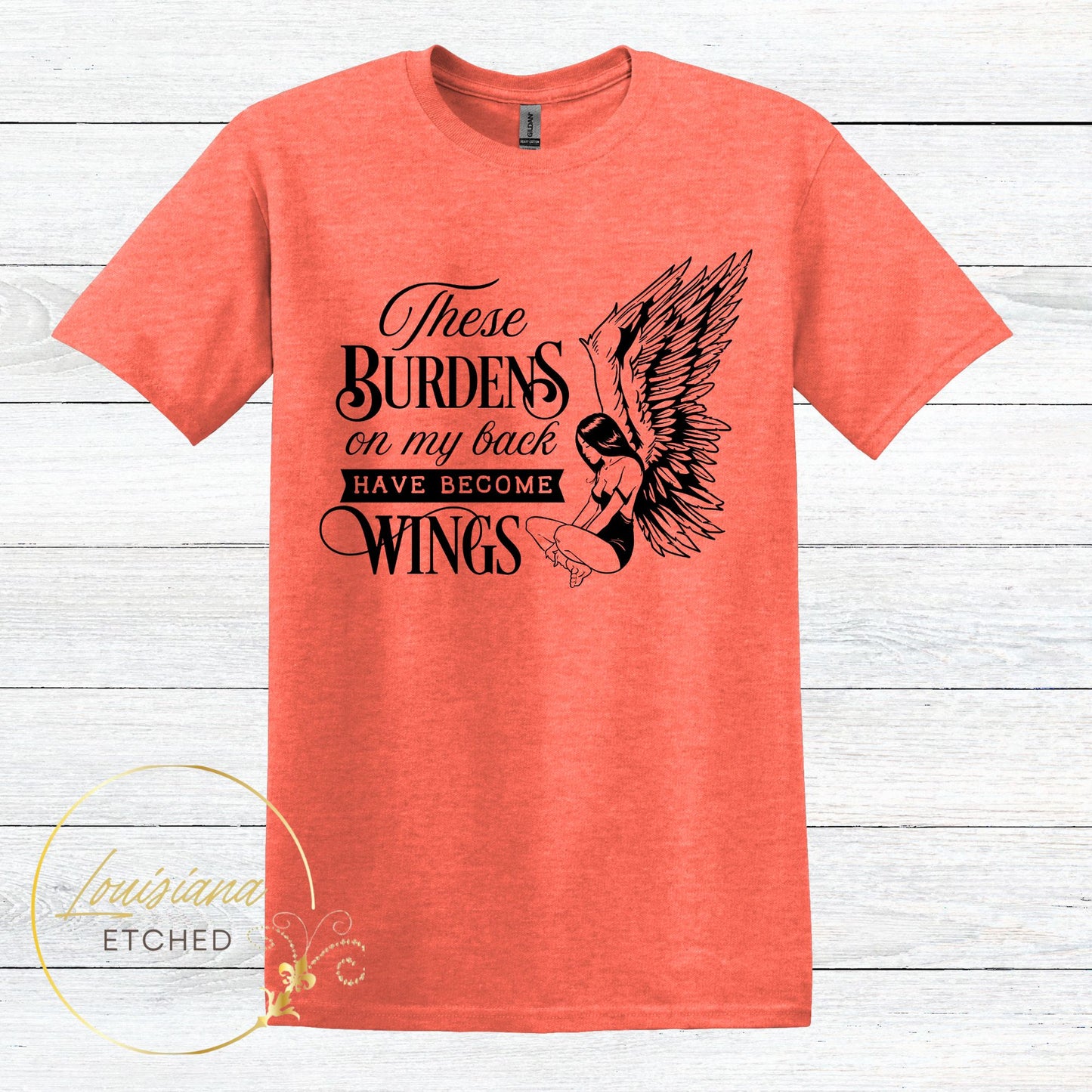 These Burdens on My Back Have Become Wings Inspirational Short Sleeve T-Shirt