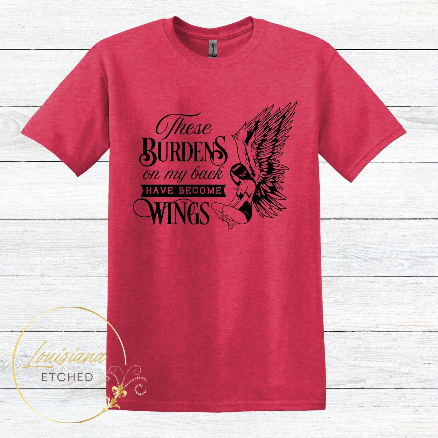 These Burdens on My Back Have Become Wings Inspirational Short Sleeve T-Shirt