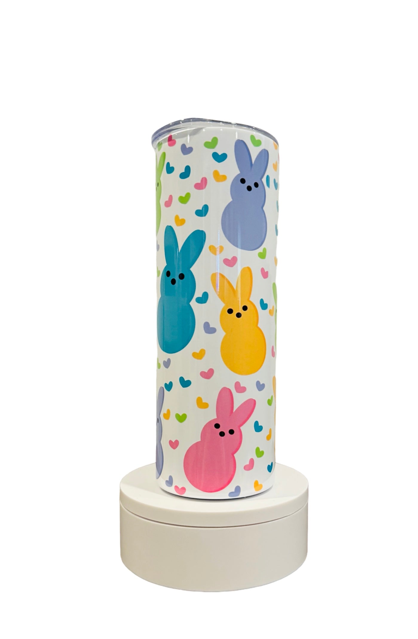 Easter Peeps Bunny Rabbit Pastel Colors 20oz Skinny Tumbler