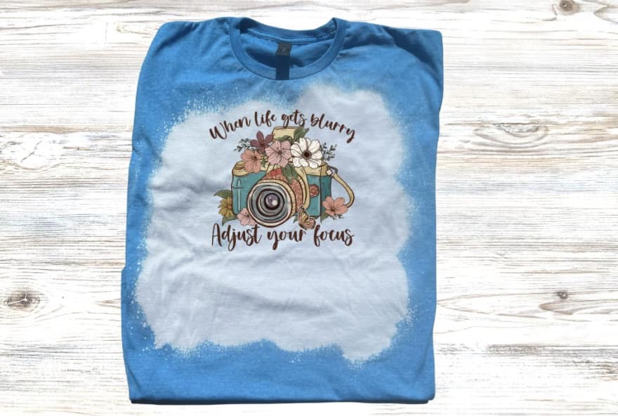 When Life Gets Blurry, Adjust Your Focus Floral Spring Flowers Bleached Short Sleeve T-Shirt