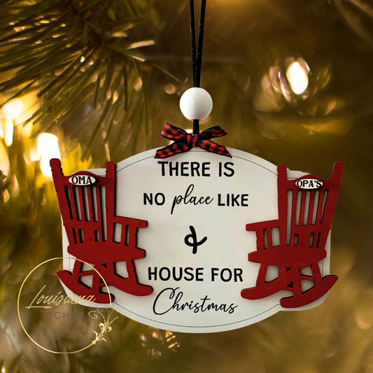 Personalized Grandparent's Rocking Chair Christmas Holiday Ornament