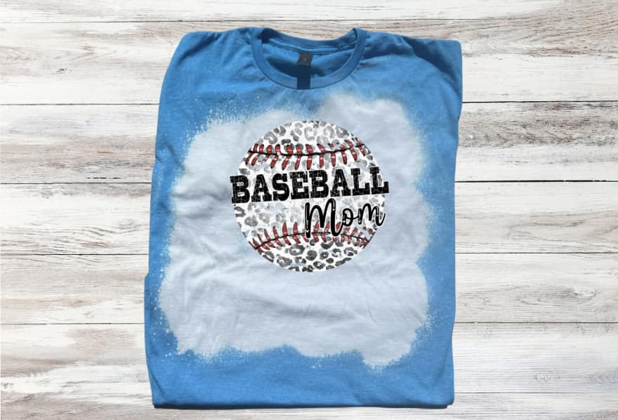 Distressed Grunge Leopard Baseball Mom Bleached Short Sleeve T-Shirt