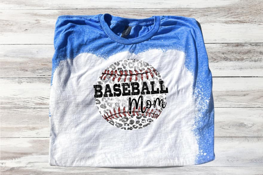 Distressed Grunge Leopard Baseball Mom Bleached Short Sleeve T-Shirt