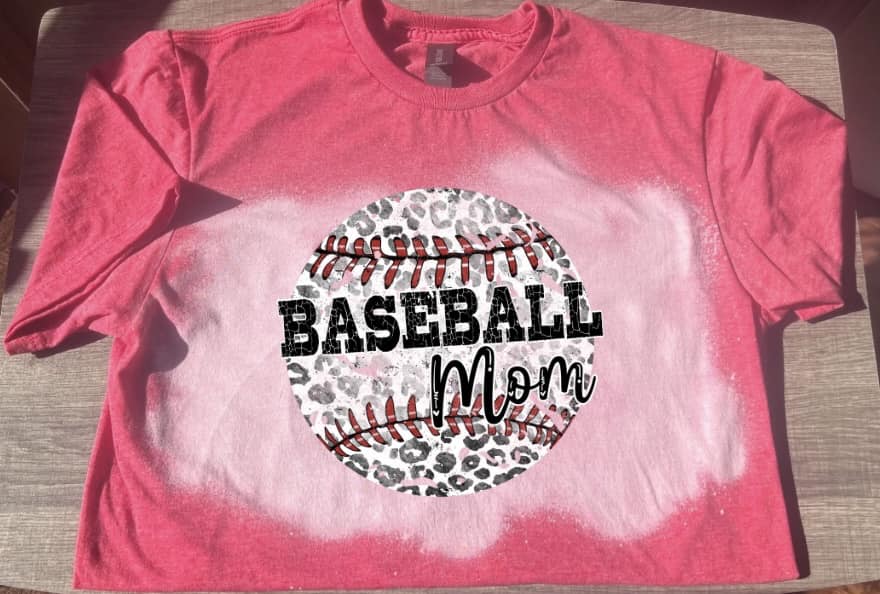 Distressed Grunge Leopard Baseball Mom Bleached Short Sleeve T-Shirt