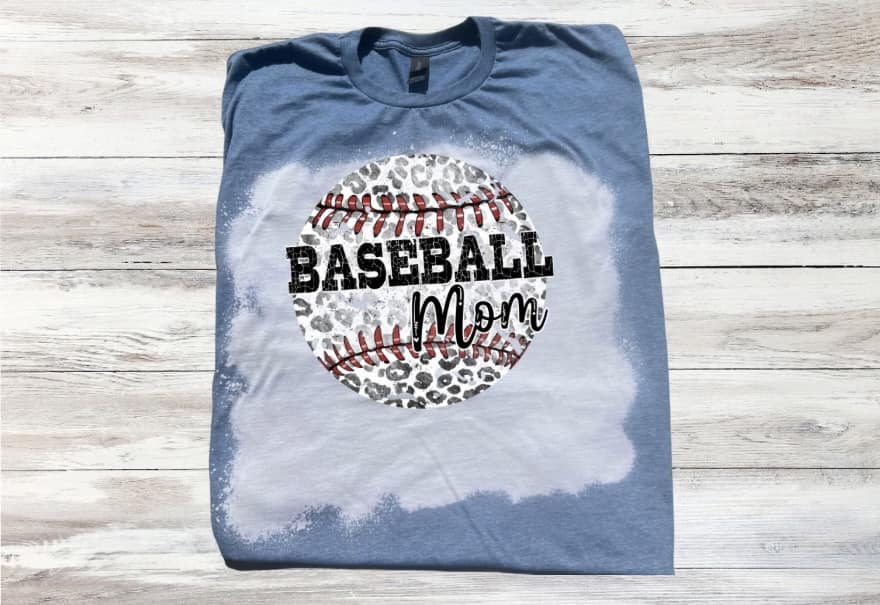 Distressed Grunge Leopard Baseball Mom Bleached Short Sleeve T-Shirt