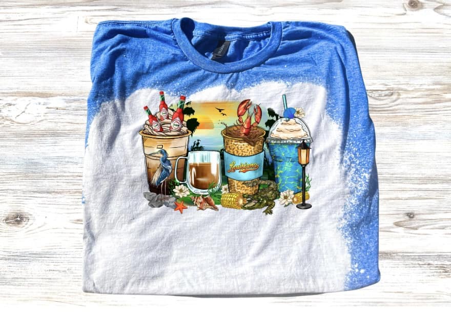 Louisiana Coffee Short Sleeve Bleached T-Shirt