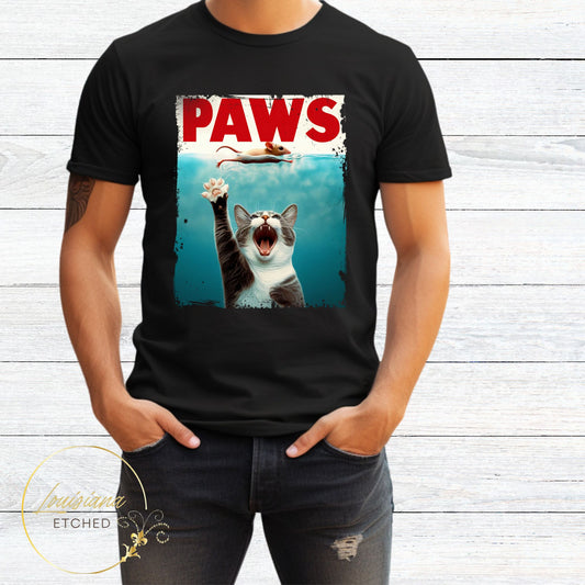 PAWS Cat & Mouse DTF Humorous Sarcastic Short Sleeve T-Shirt