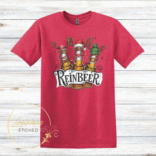 Christmas Reinbeer DTF Humorous Sarcastic Short Sleeve T-Shirt