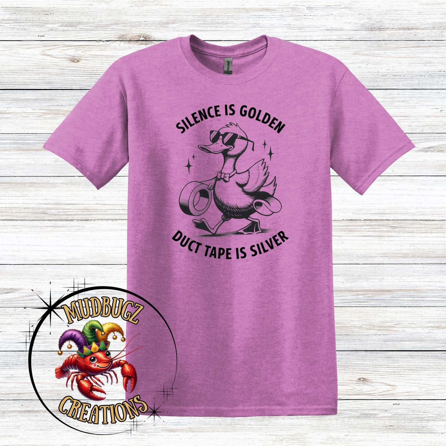 Silence Is Golden Duct Tape is Silver Humorous Funny Sarcastic Short Sleeve T-Shirt